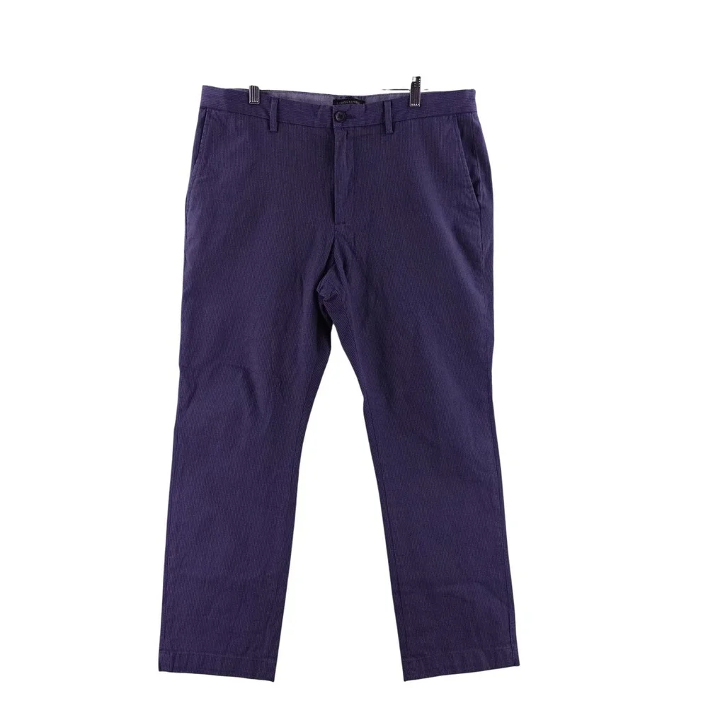Banana Republic Mens 36x30 Slim Fit Chinos Blue Micro Pinstripe Cotton Pants